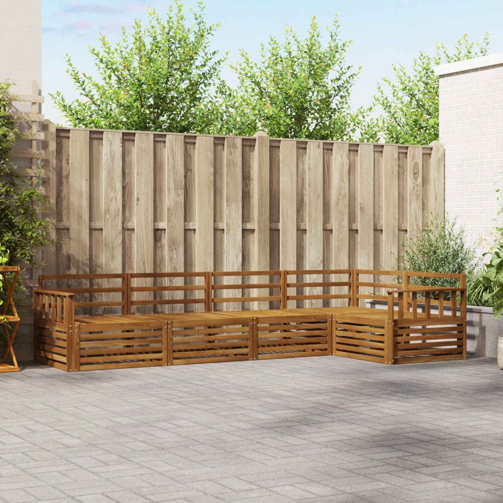 vidaXL Utomhussoffset 5 pcs Naturfärg Massivt Akaciaträ