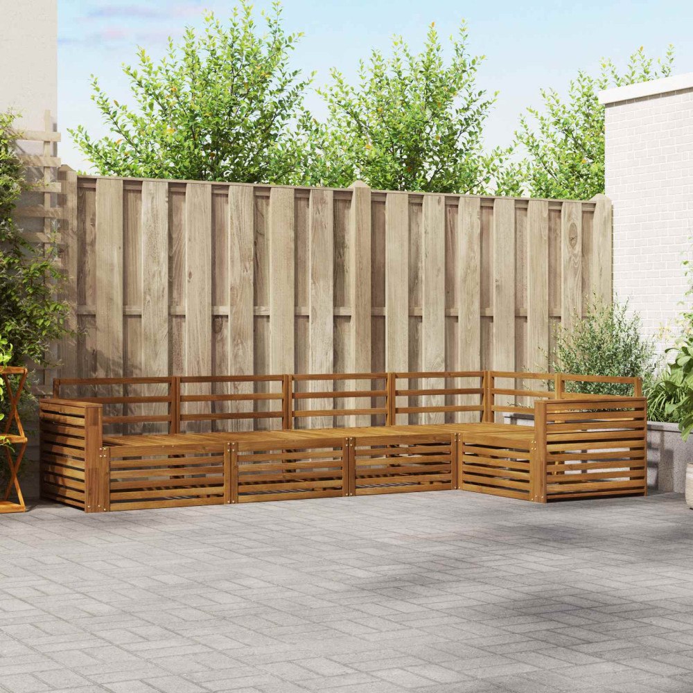 vidaXL Utomhussoffset 5 pcs Naturfärg Massivt Akaciaträ