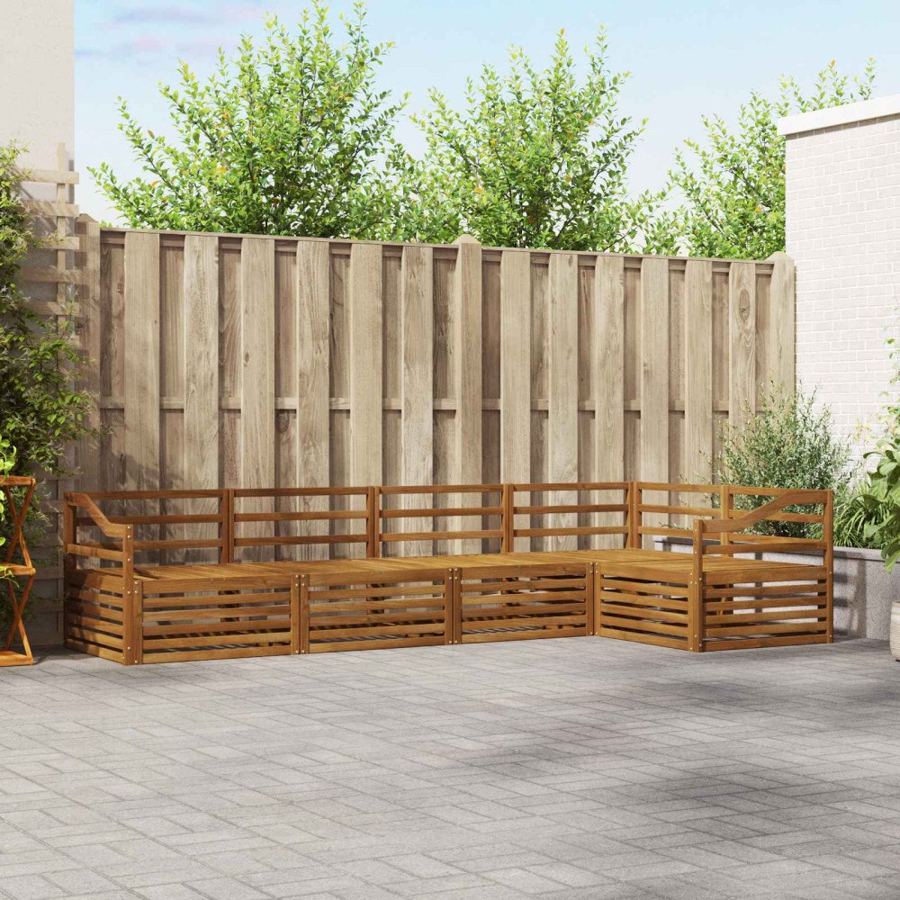 vidaXL Utomhussoffset 5 pcs Naturfärg Massivt Akaciaträ