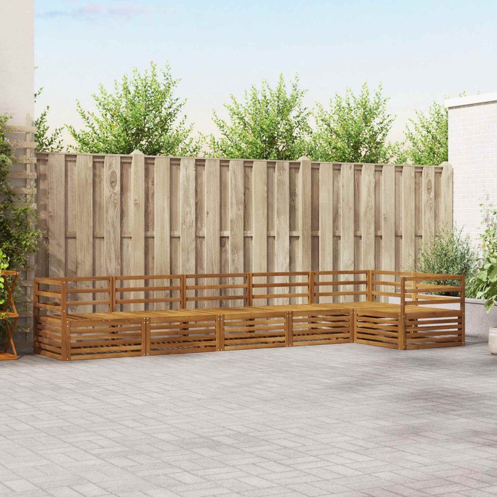 vidaXL Utomhussoffset 6 pcs Naturfärg Massivt Akaciaträ