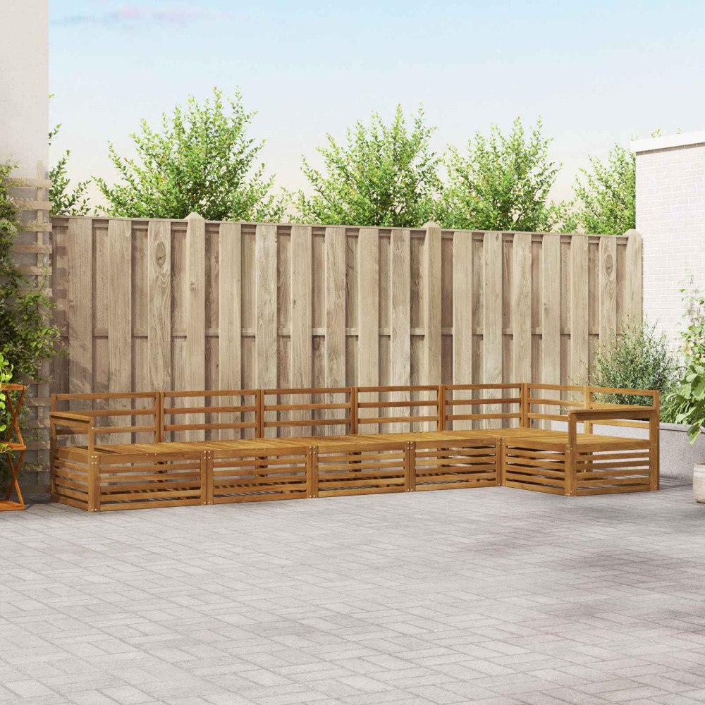 vidaXL Utomhussoffset 6 pcs Naturfärg Massivt Akaciaträ