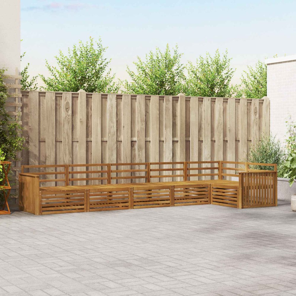 vidaXL Utomhussoffset 6 pcs Naturfärg Massivt Akaciaträ