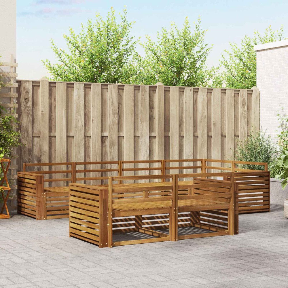 vidaXL Utomhussoffset 7 pcs Naturfärg