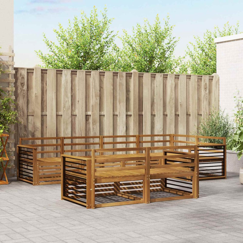 vidaXL Utomhussoffset 7 pcs Naturfärg