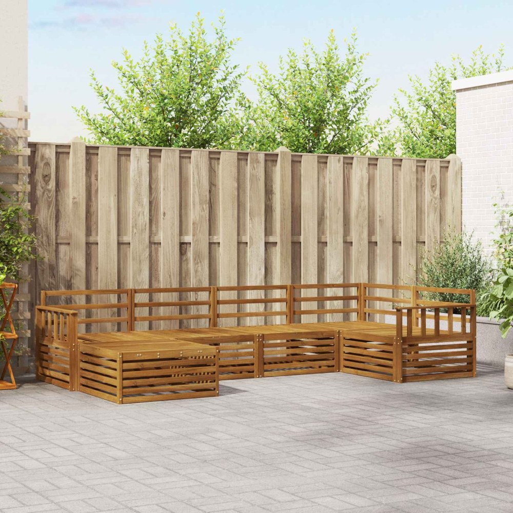 vidaXL Utomhussoffset 6 pcs Naturfärg