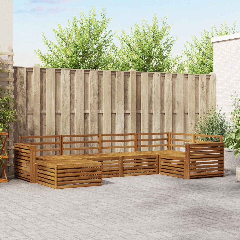 vidaXL Utomhussoffset 6 pcs Naturfärg