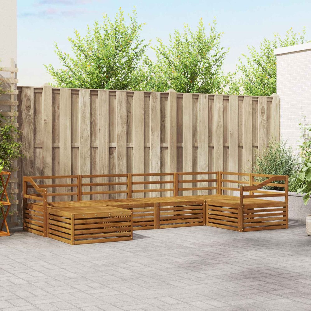 vidaXL Utomhussoffset 6 pcs Naturfärg