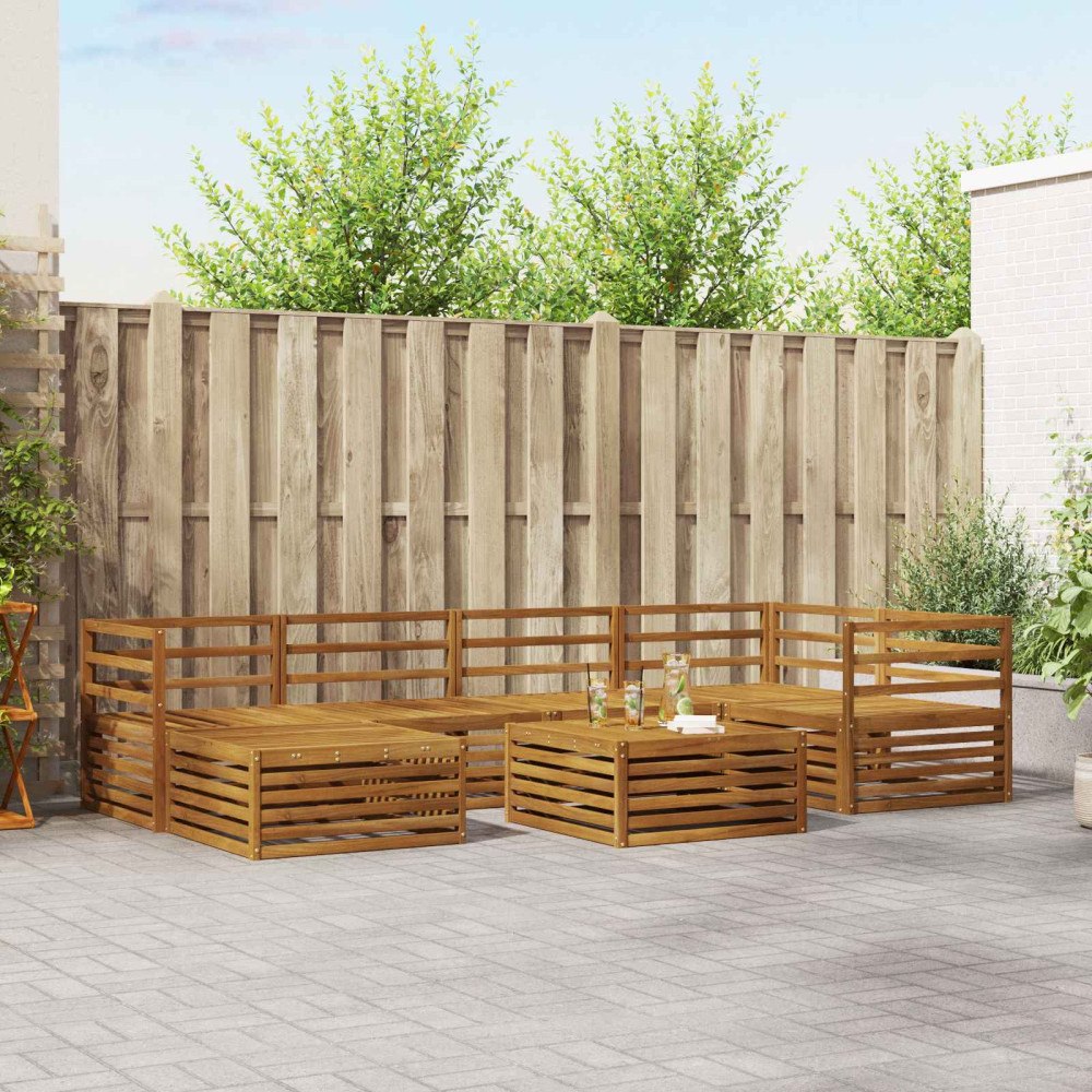 vidaXL Utomhussoffset 7 pcs Naturfärg