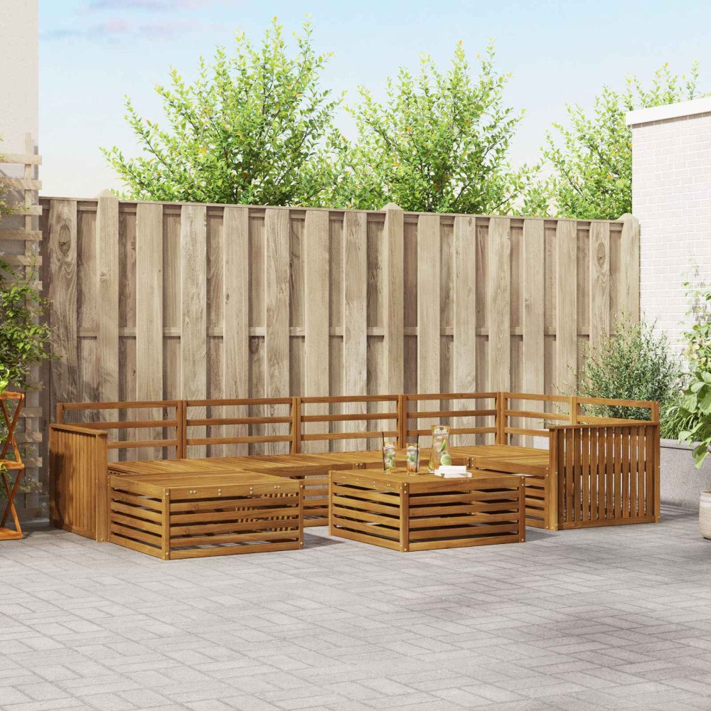 vidaXL Utomhussoffset 7 pcs Naturfärg