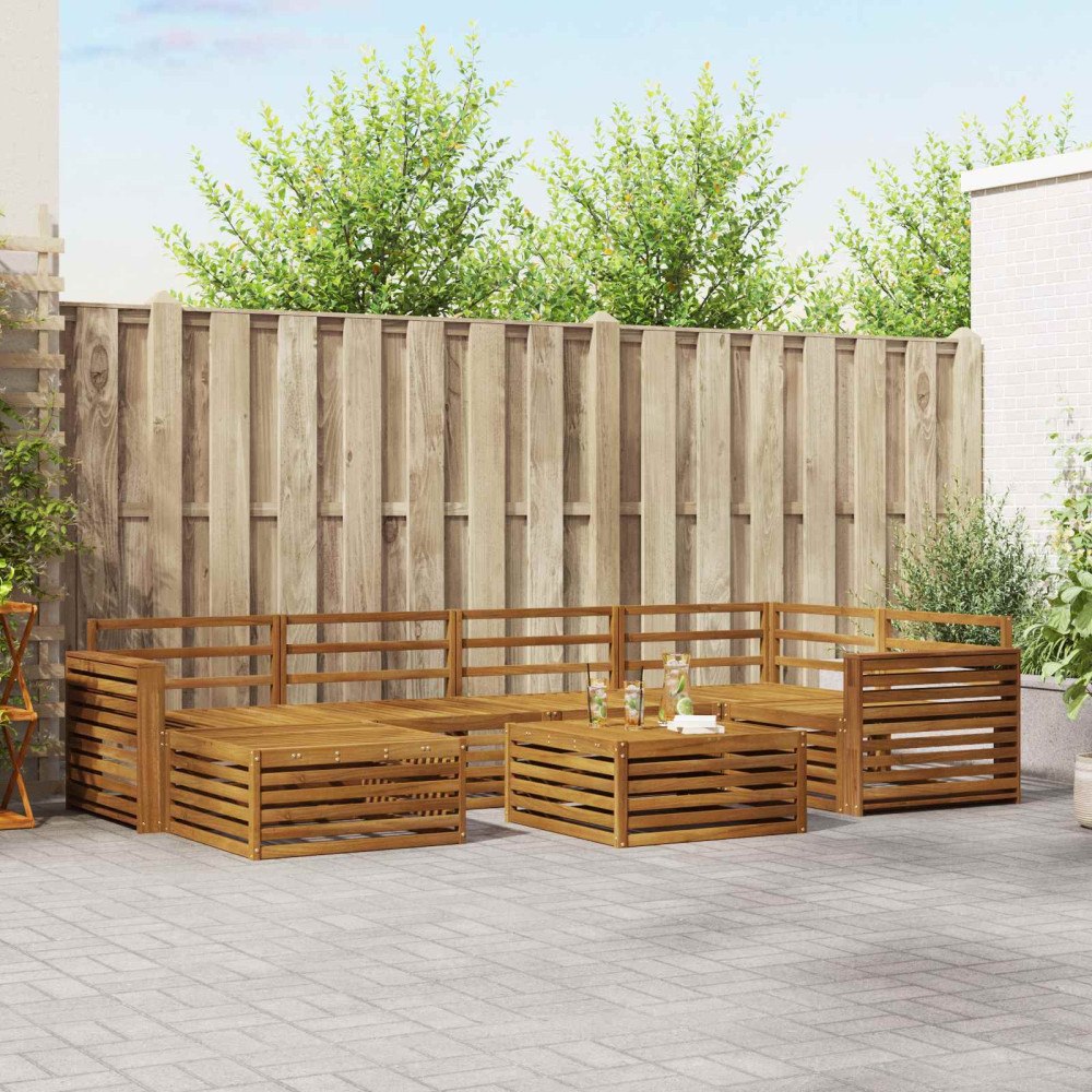 vidaXL Utomhussoffset 7 pcs Naturfärg