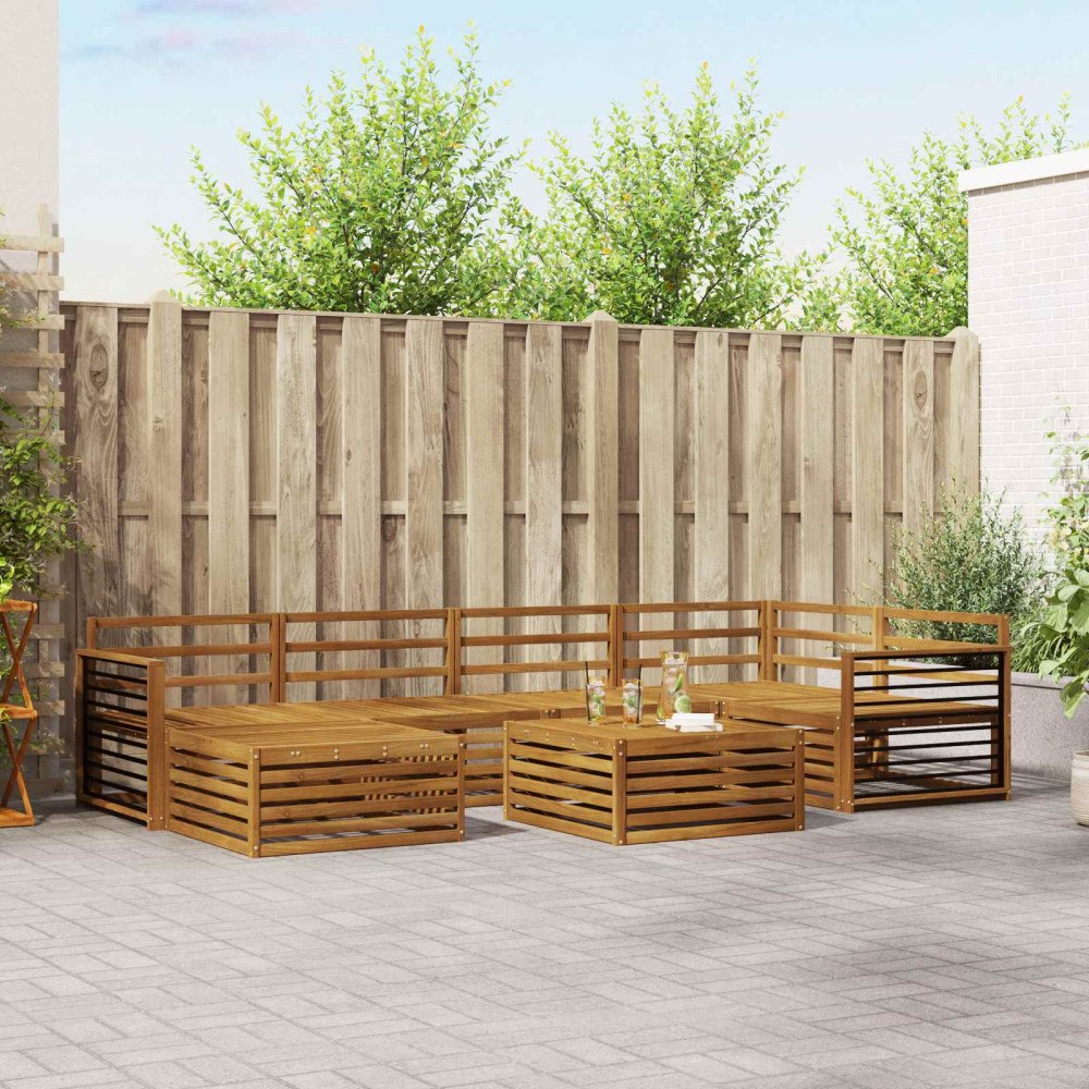 vidaXL Utomhussoffset 7 pcs Naturfärg