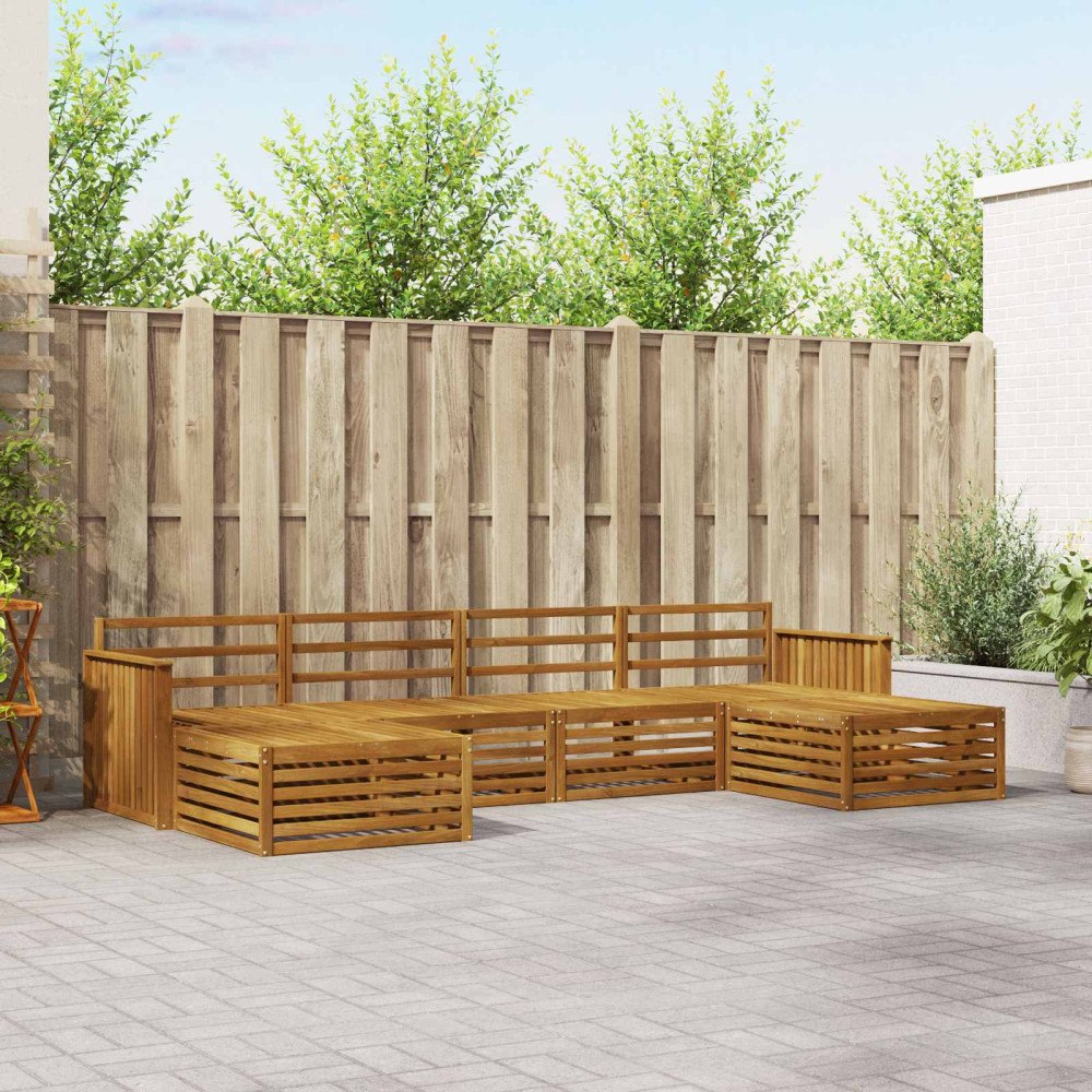 vidaXL Soffgrupper 6 pcs Naturfärg Massivt Akaciaträ