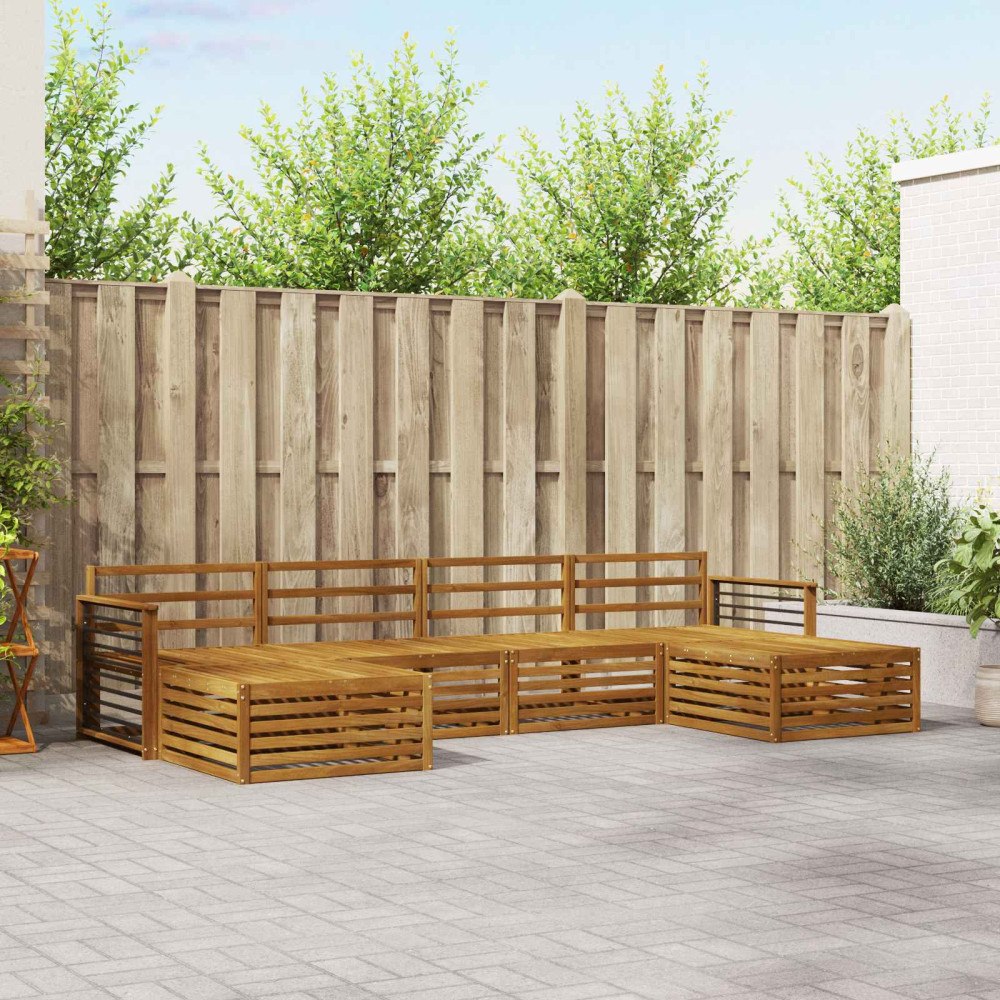 vidaXL Soffgrupper 6 pcs Naturfärg Massivt Akaciaträ