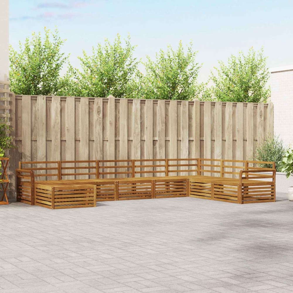 vidaXL Soffgrupper 8 pcs Naturfärg Massivt Akaciaträ