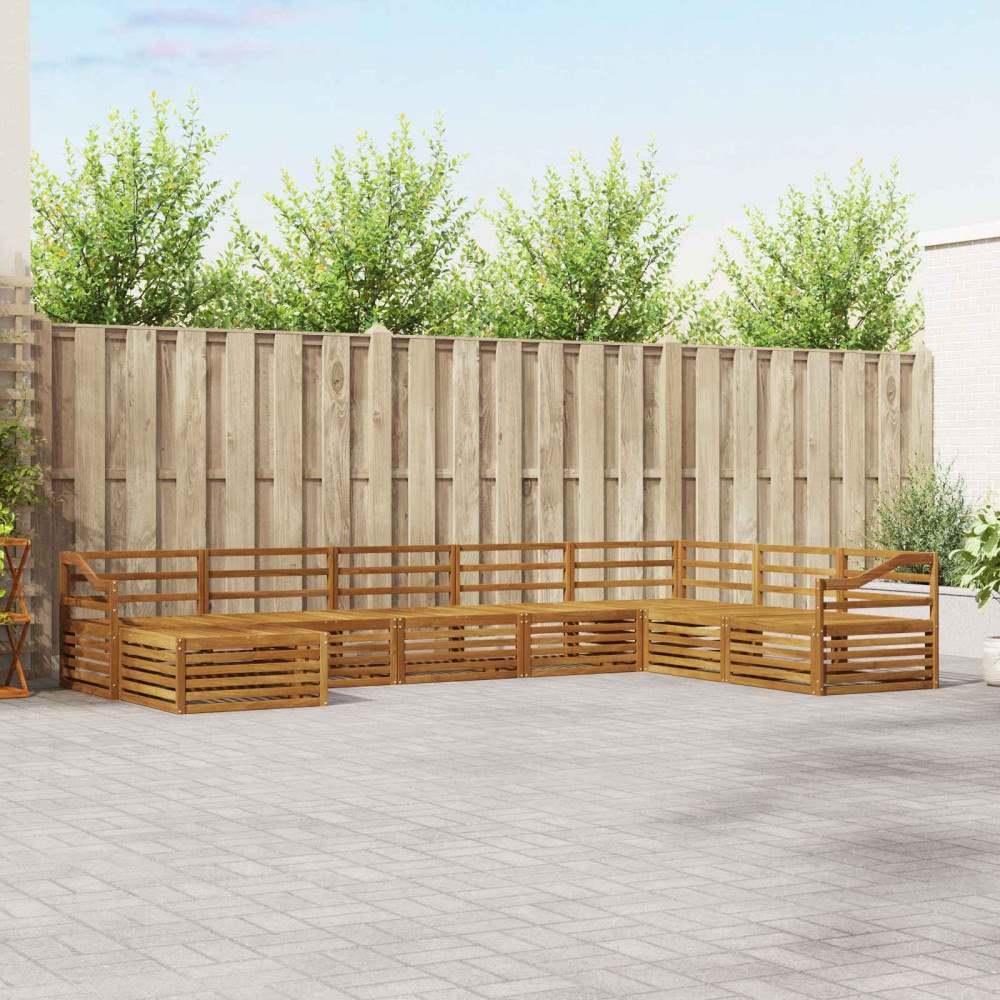 vidaXL Soffgrupper 8 pcs Naturfärg Massivt Akaciaträ