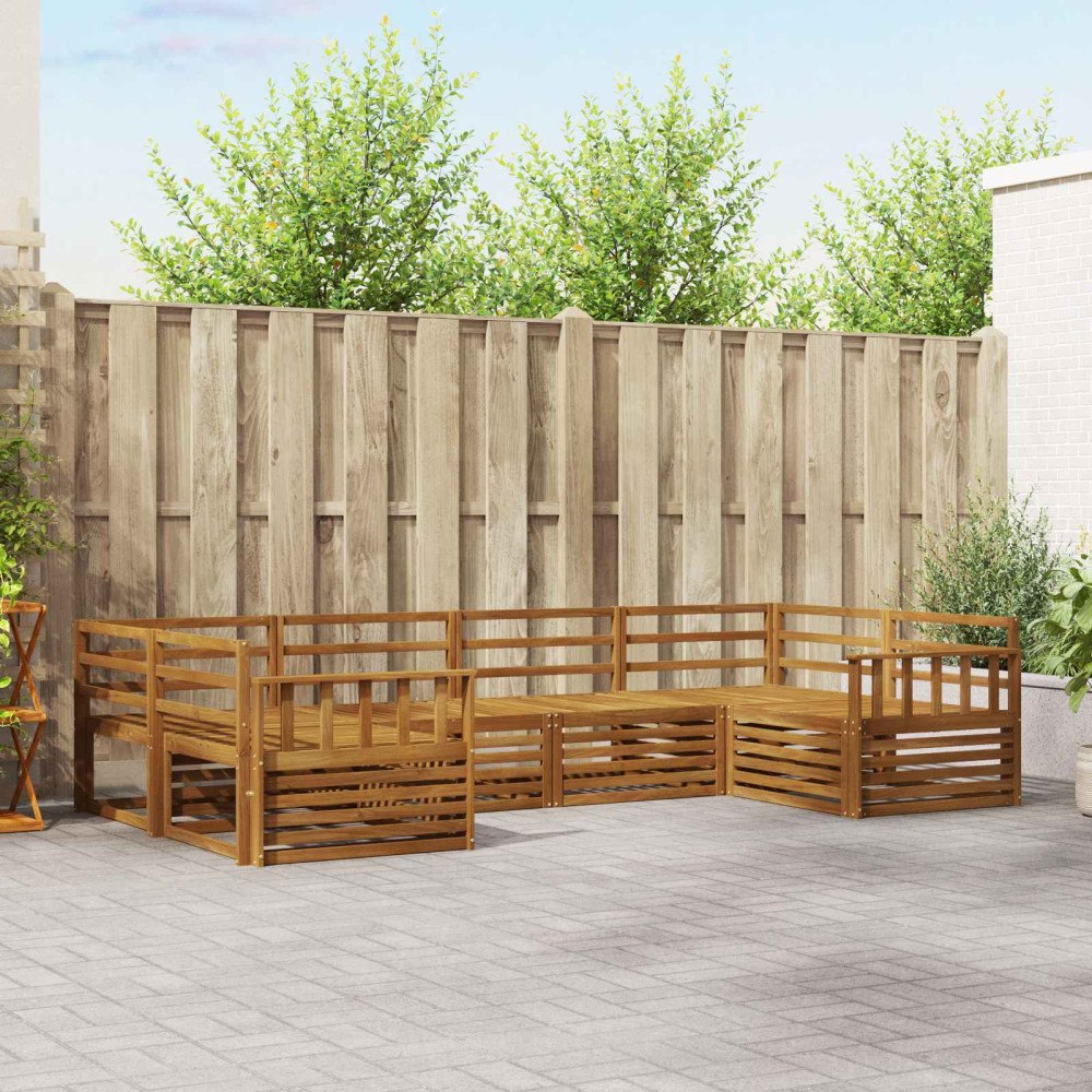 vidaXL Soffgrupper 6 pcs Naturfärg Massivt Akaciaträ