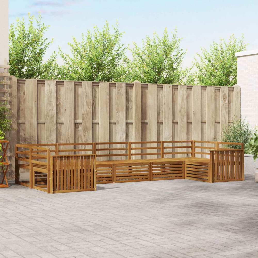 vidaXL Soffgrupper 7 pcs Naturfärg Massivt Akaciaträ