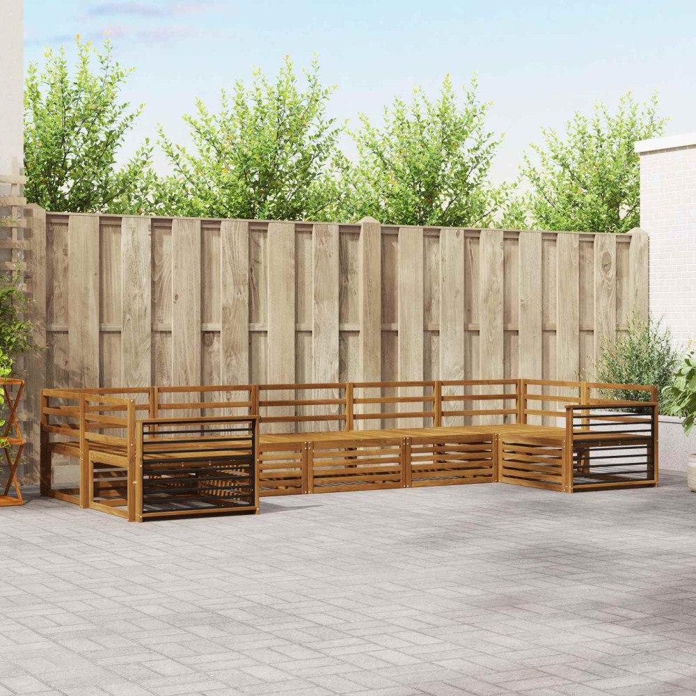 vidaXL Soffgrupper 7 pcs Naturfärg Massivt Akaciaträ