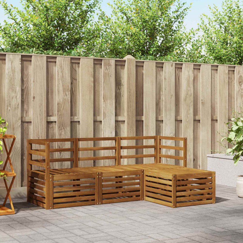 vidaXL Soffgrupper 4 pcs Naturfärg Massivt Akaciaträ