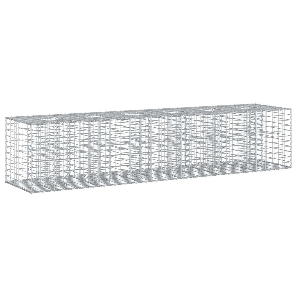 vidaXL Gabion upphöjd säng 2 pcs Silver 260 x 60 x 55 cm