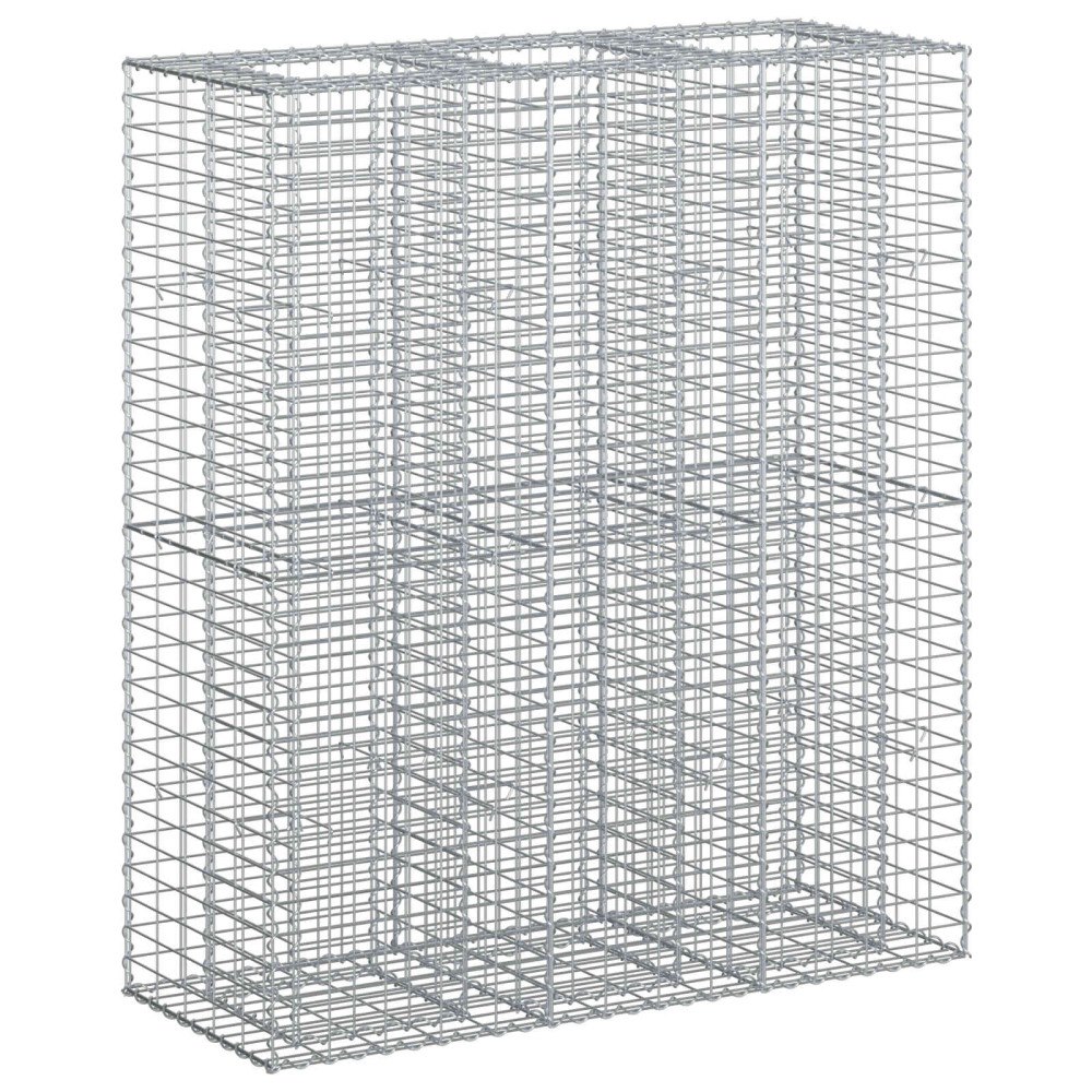vidaXL Gabion upphöjd säng 2 pcs Silver 130 x 50 x 150 cm