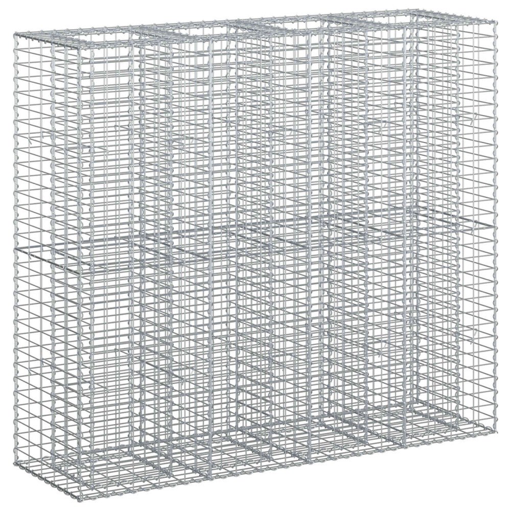 vidaXL Gabion upphöjd säng 2 pcs Silver 170 x 50 x 150 cm