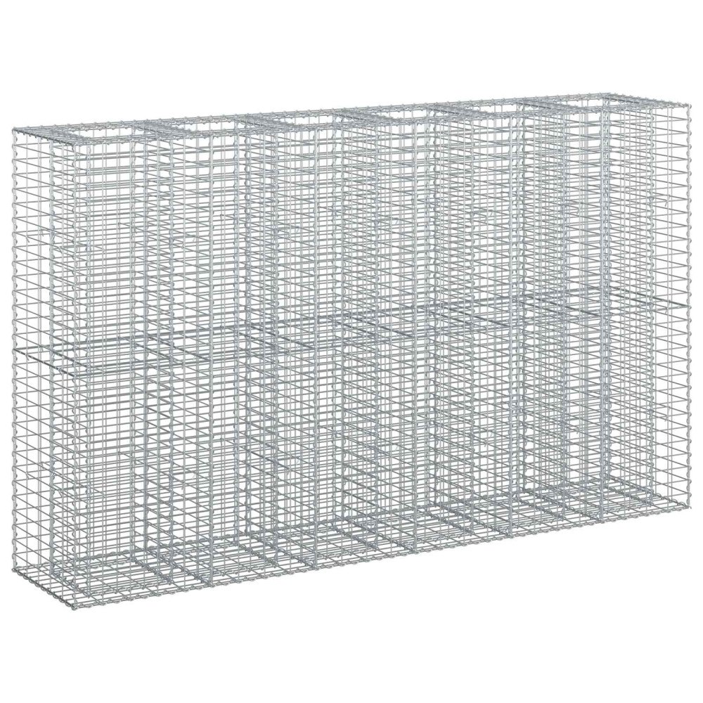 vidaXL Gabion upphöjd säng 3 pcs Silver 250 x 50 x 150 cm