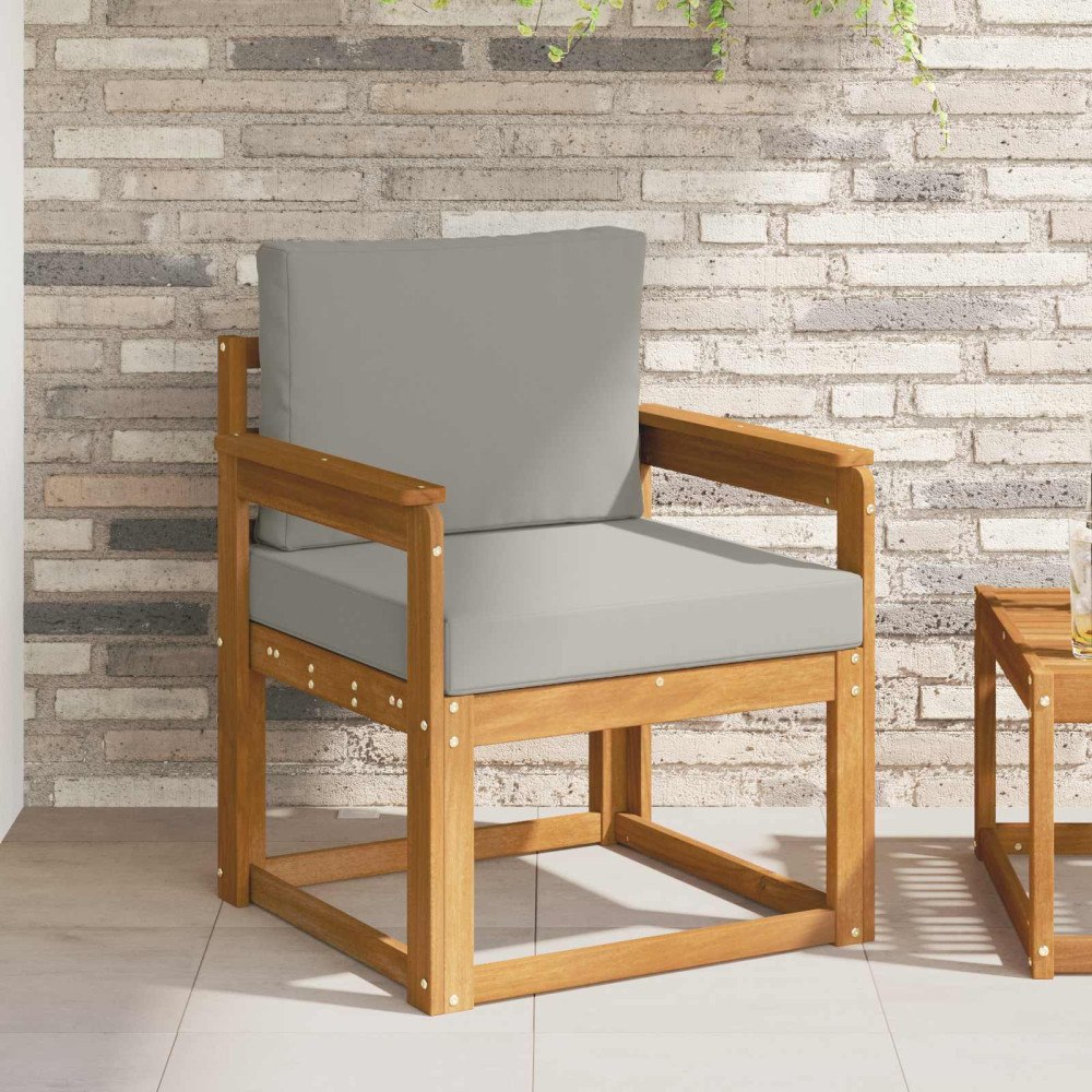 vidaXL Utomhussoffset Massivt akaciaträ och polyester Naturlig