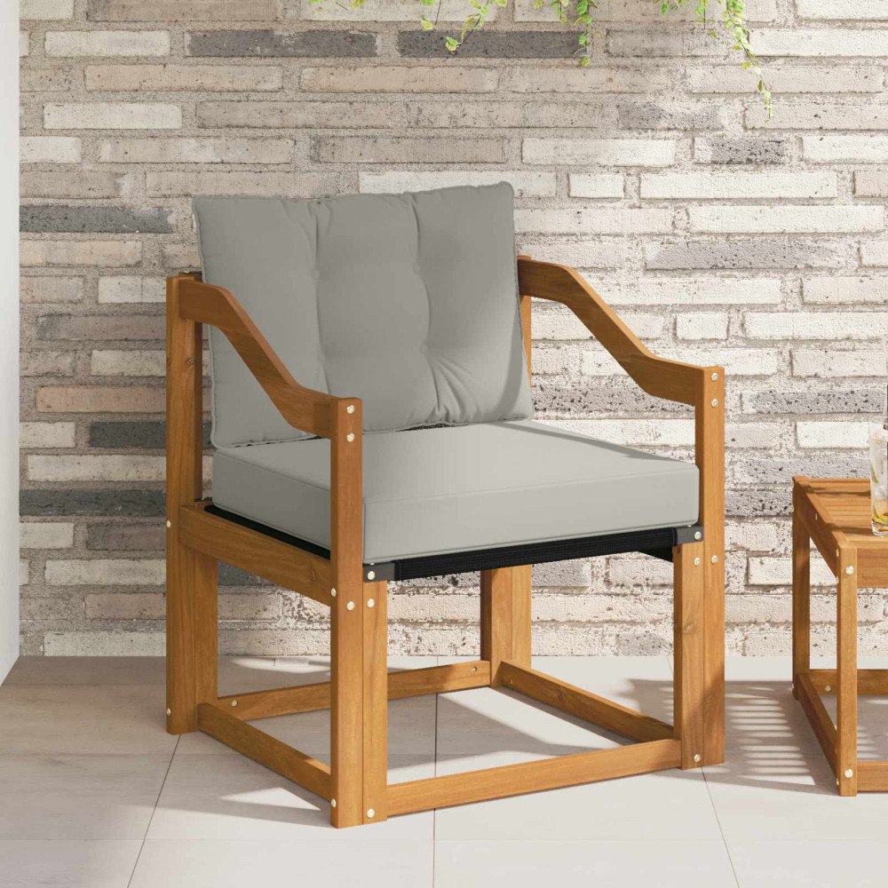 vidaXL Utomhussoffset Massivt Akaciaträ och Textilene