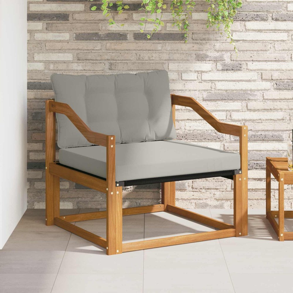 vidaXL Utomhussoffset Massivt Akaciaträ och Textilene Naturfärg