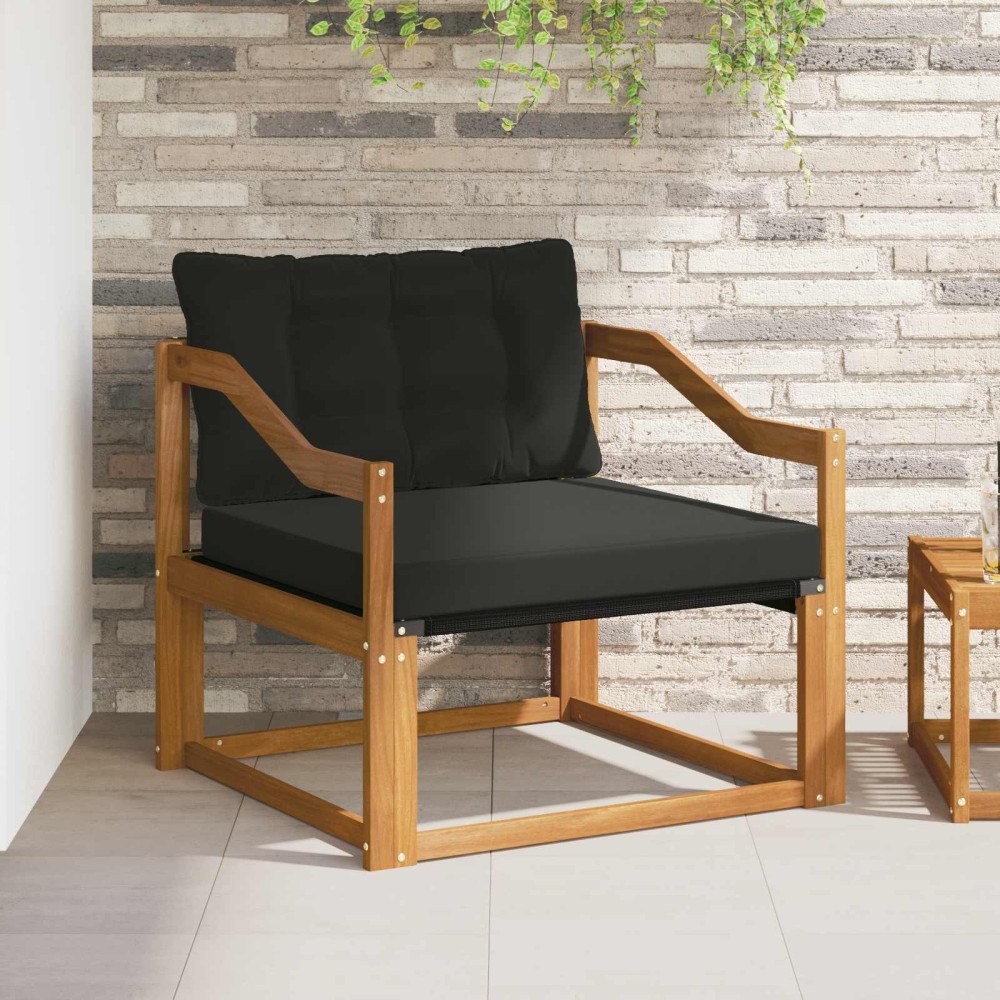 vidaXL Utomhussoffset Massivt Akaciaträ och Textilene Naturfärg