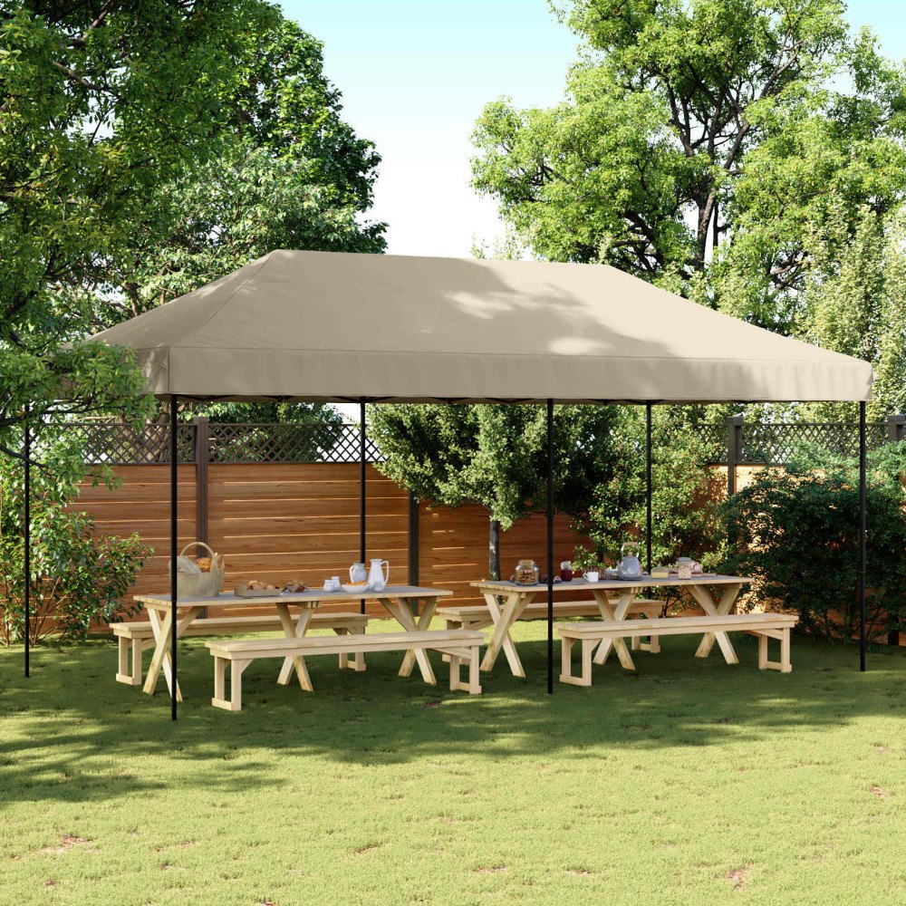 vidaXL Partytält Taupe 292 x 580 x 315 cm Oxford Tyg