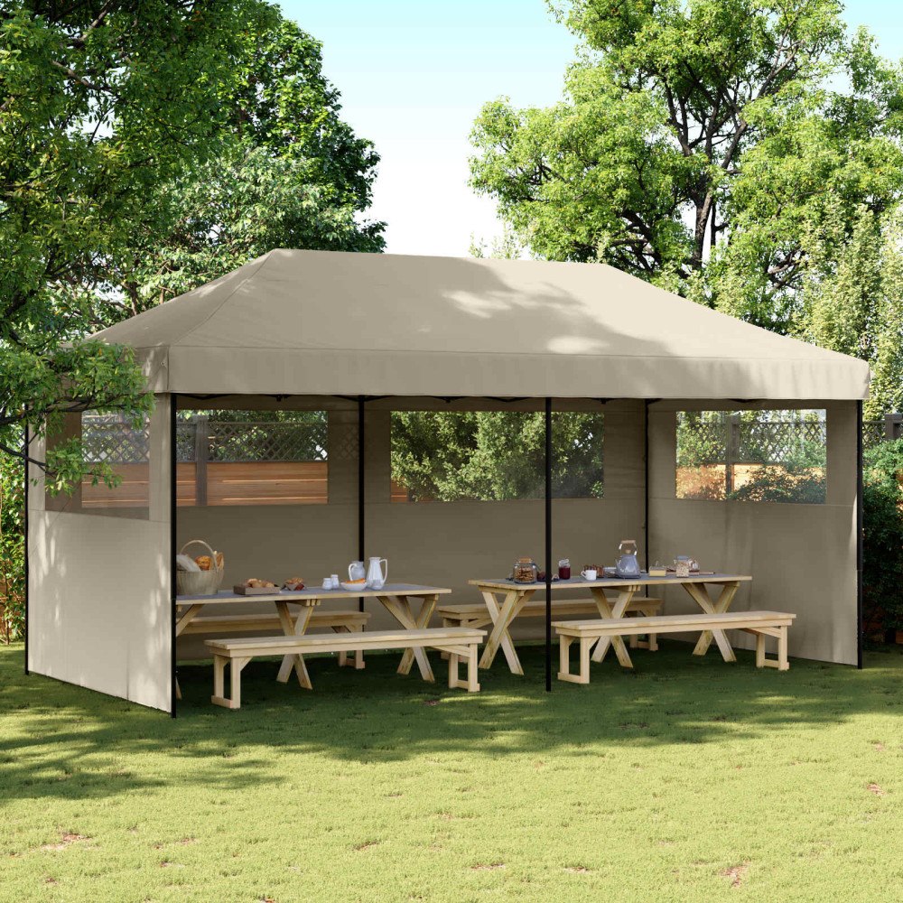 vidaXL Partytält Taupe 292 x 580 x 315 cm Oxford Tyg