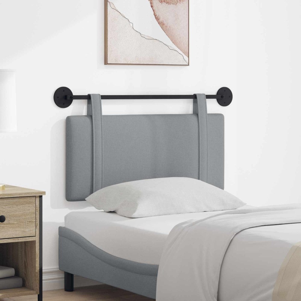 vidaXL Hängande Huvudgavel Väggmonterad Ljusgrå 100 x 55 x 5 cm tyg