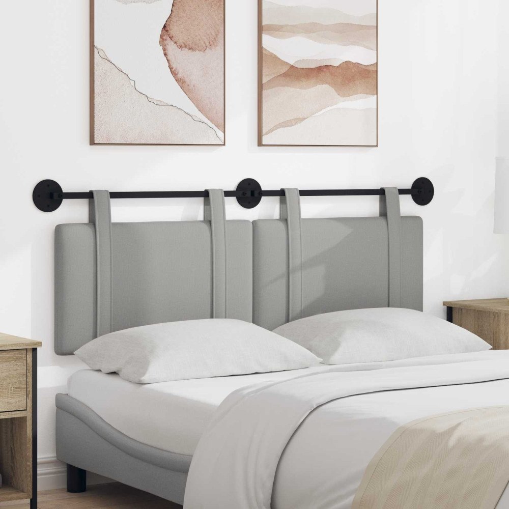 vidaXL Hängande Huvudgavel Väggmonterad Moln Grå 150 x 55 x 5 cm tyg