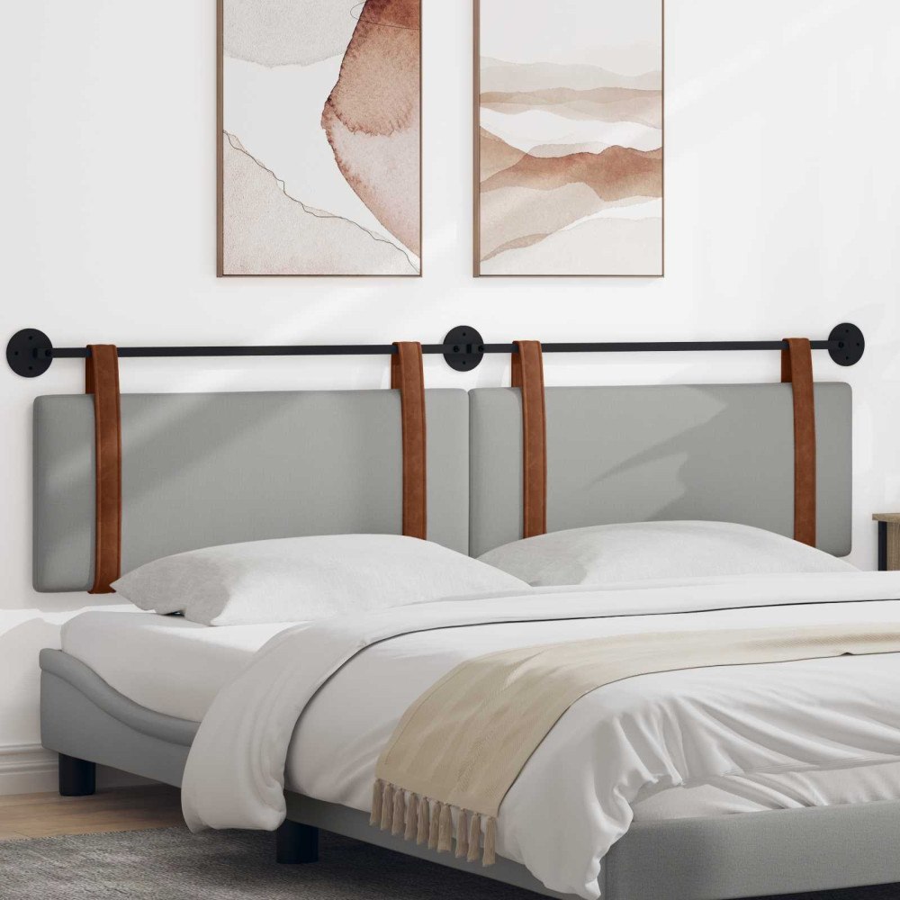 vidaXL Hängande Huvudgavel Enfärgad Moln Grå 210 x 55 x 5 cm Antik PU