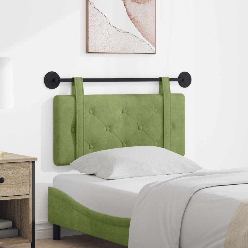 vidaXL Hängande Huvudgavel Ljusgrön 100 x 55 x 5 cm Sammet