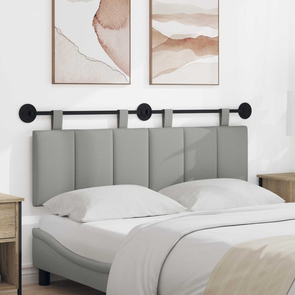 vidaXL Hängande Huvudgavel Väggmonterad Moln Grå 150 x 55 x 5 cm tyg