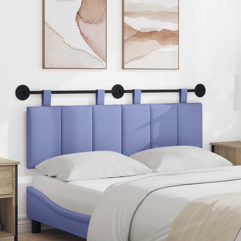 vidaXL Hängande Huvudgavel Väggmonterad Jeansblå 150 x 55 x 5 cm tyg