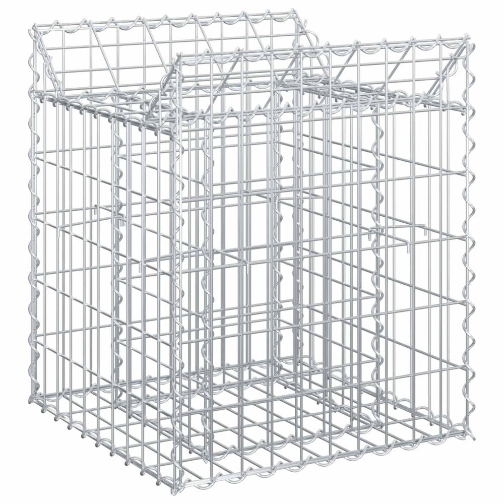 vidaXL Gabion upphöjd säng Silver 50 x 50 x 60 cm Galvaniserat Stål