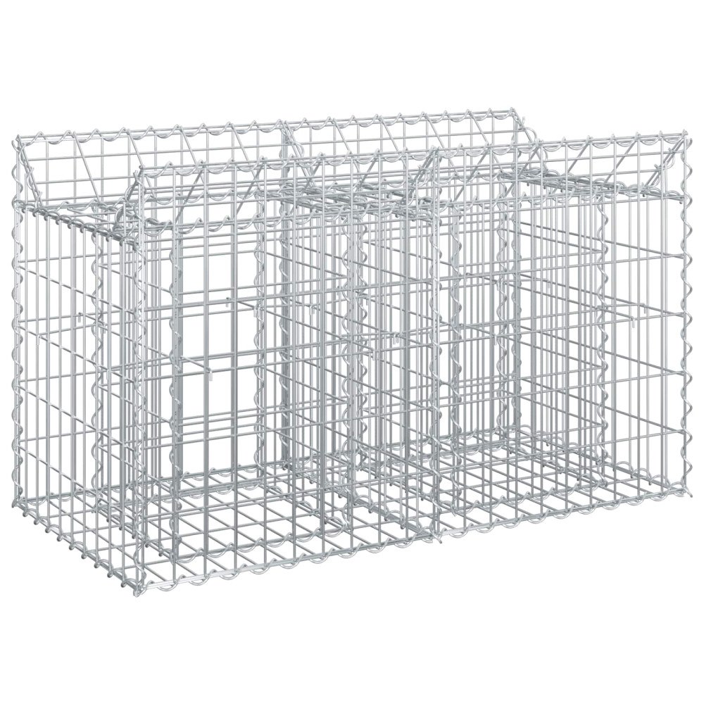 vidaXL Gabion upphöjd säng Silver 100 x 50 x 60 cm Galvaniserat Stål