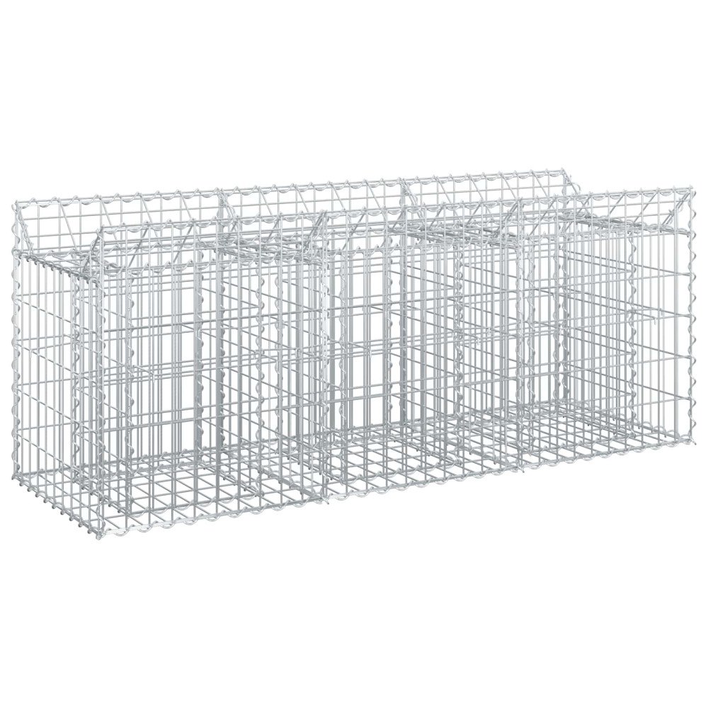 vidaXL Gabion upphöjd säng Silver 150 x 50 x 60 cm Galvaniserat Stål