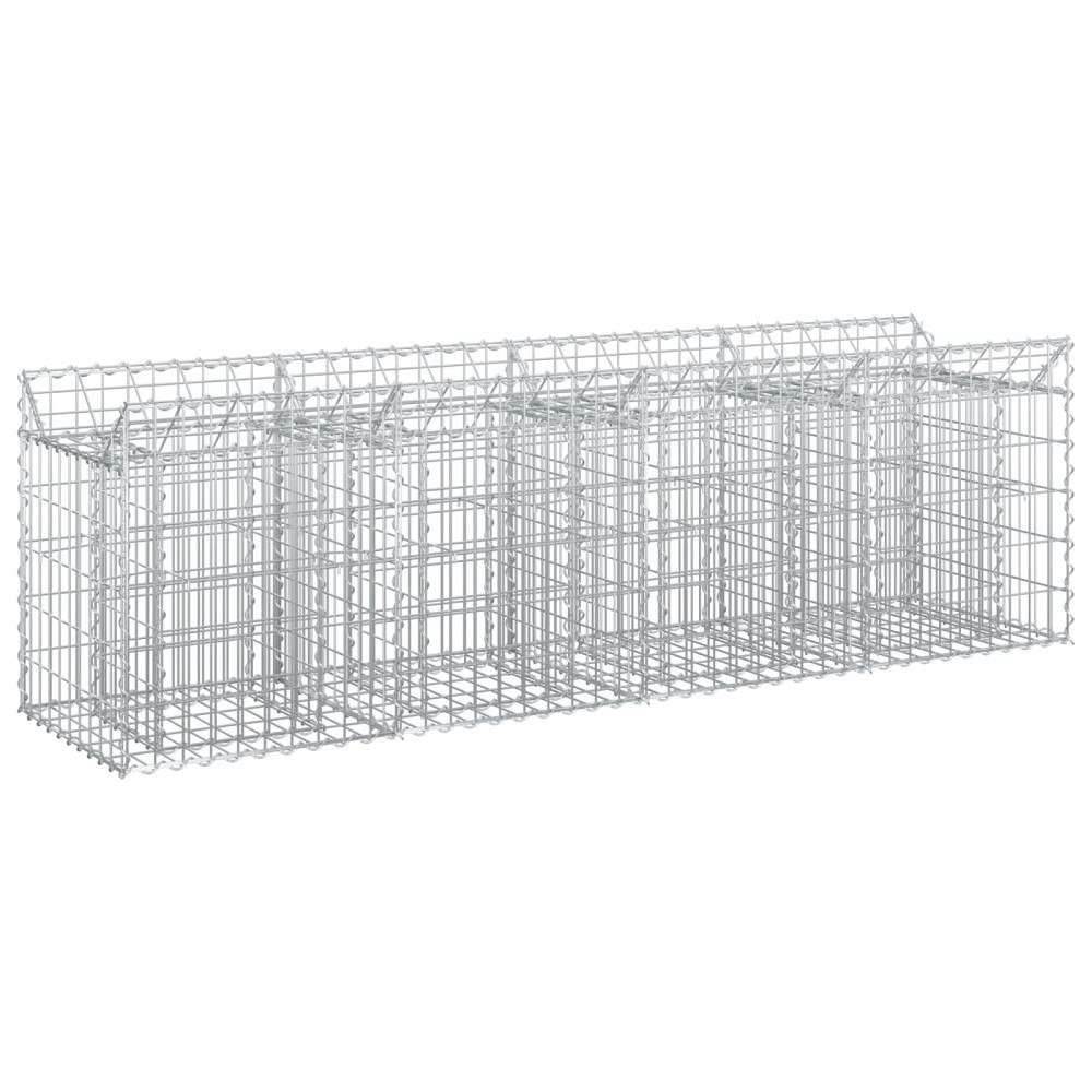 vidaXL Gabion upphöjd säng Silver 200 x 50 x 60 cm Galvaniserat Stål