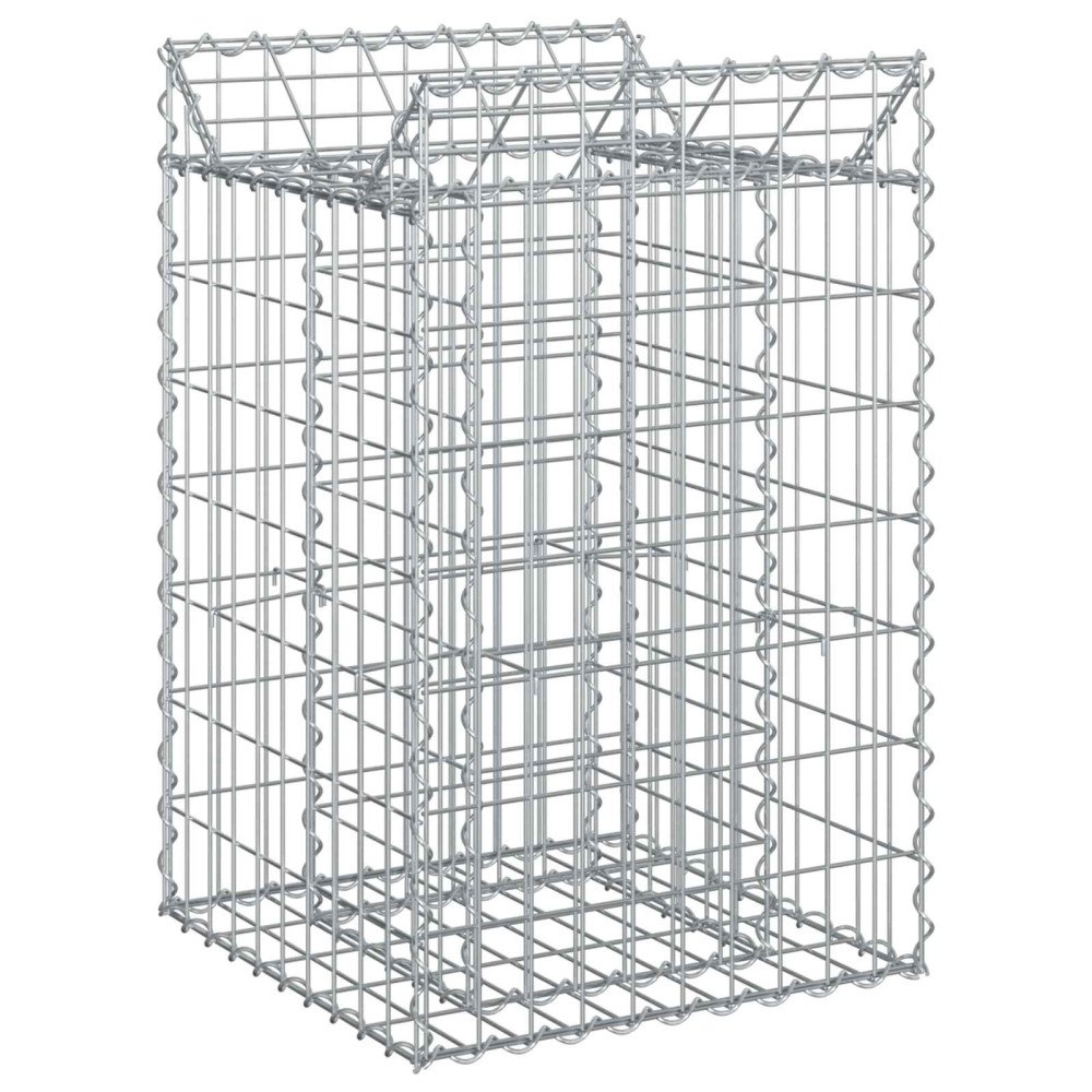 vidaXL Gabion upphöjd säng Silver 50 x 50 x 80 cm Galvaniserat Stål