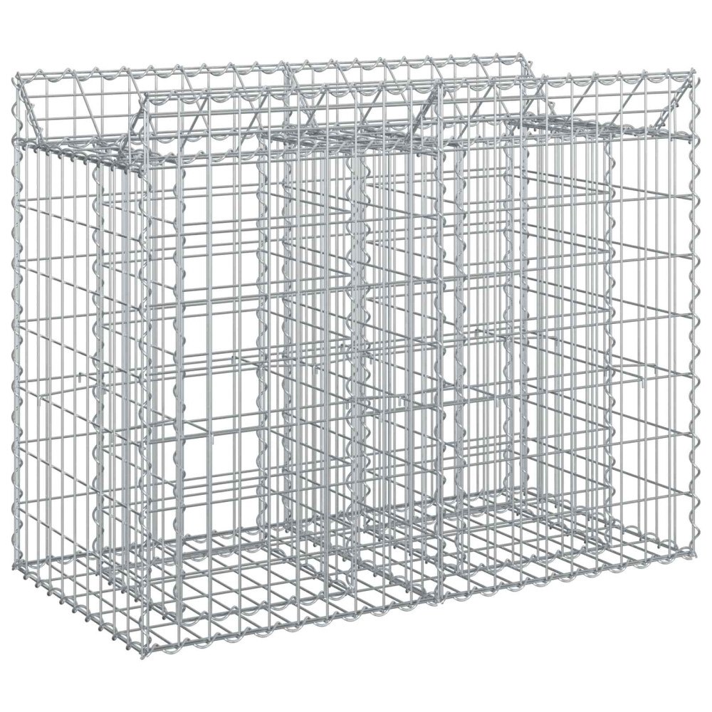 vidaXL Gabion upphöjd säng Silver 100 x 50 x 80 cm Galvaniserat Stål