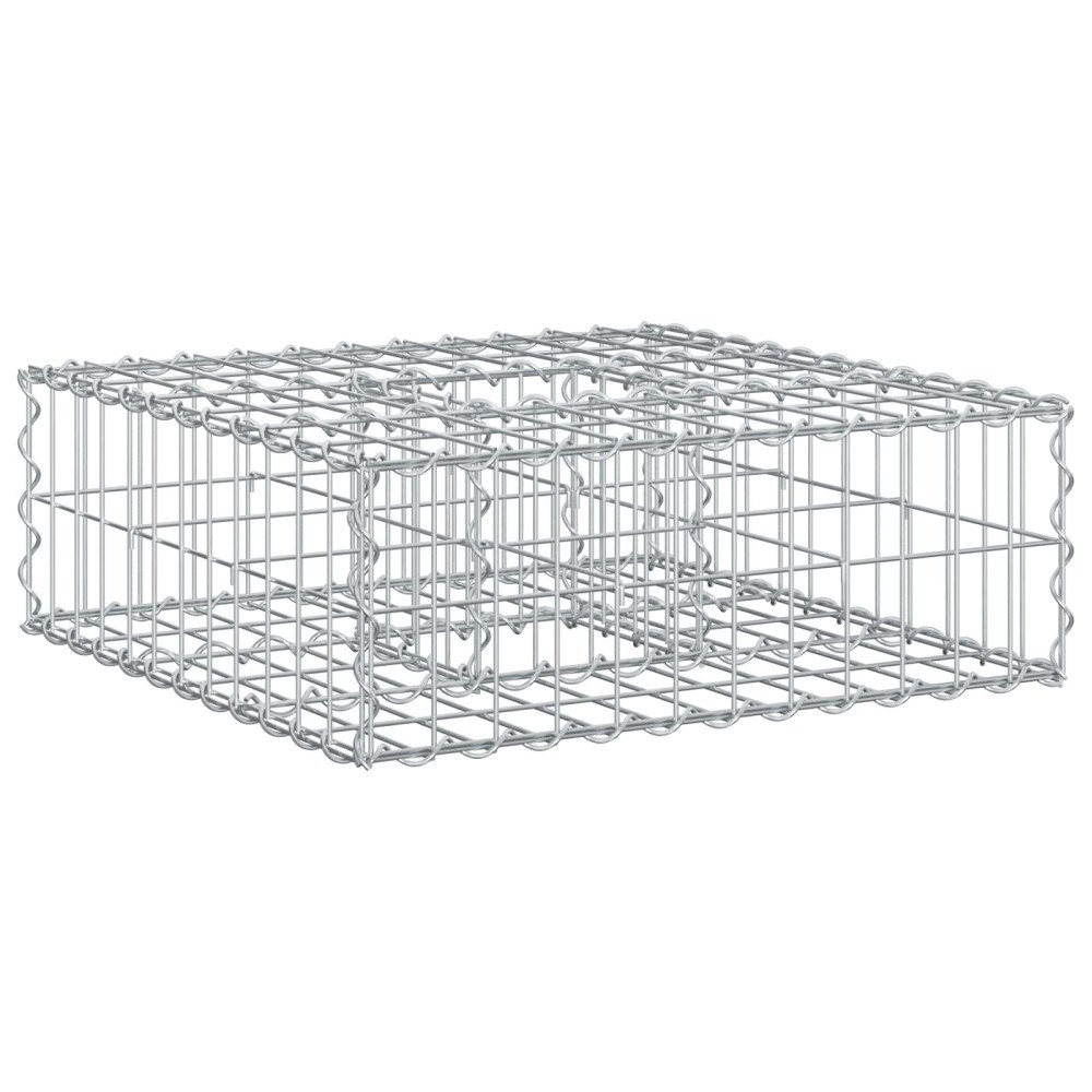 vidaXL Gabion upphöjd säng Silver 60 x 60 x 20 cm Galvaniserat Stål