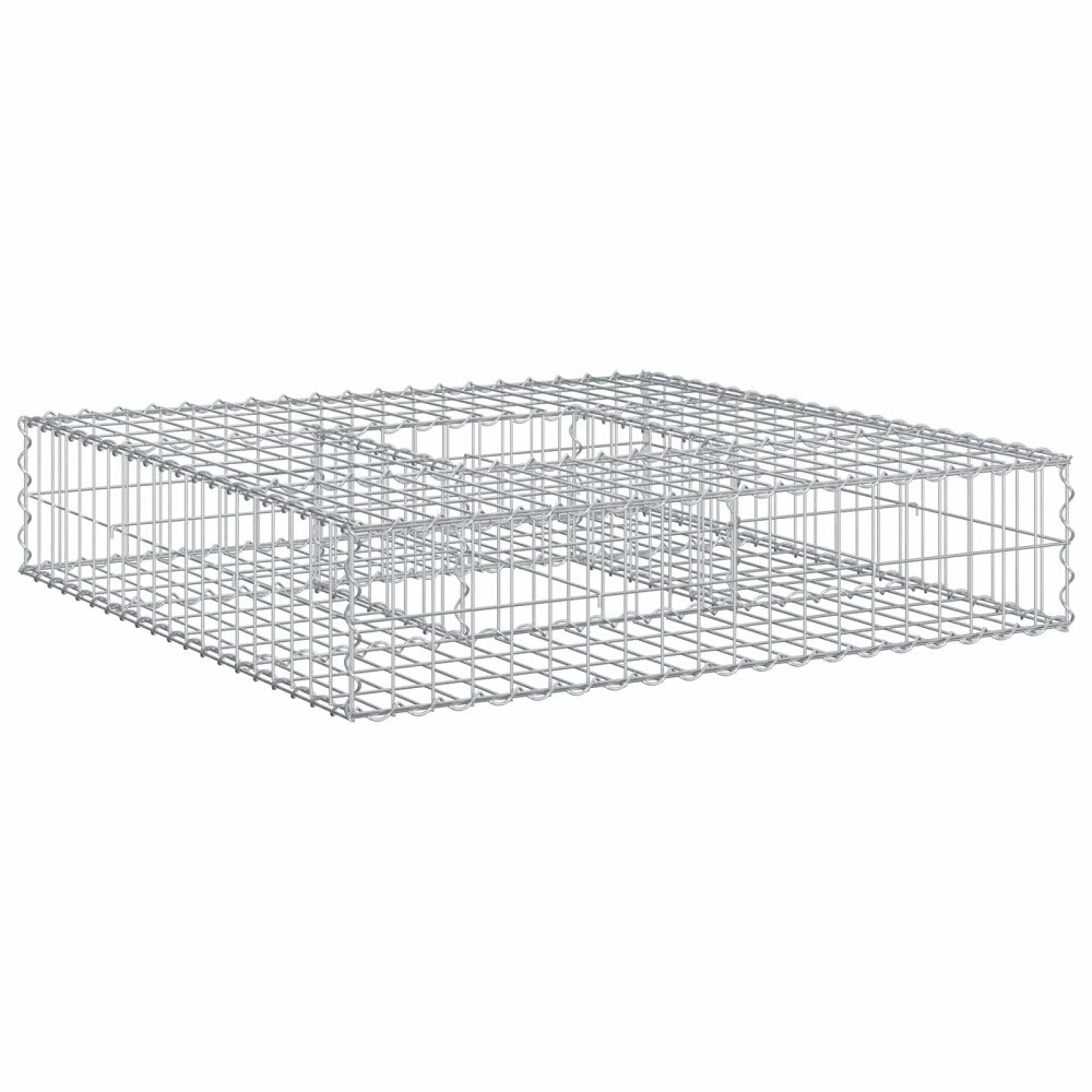 vidaXL Gabion upphöjd säng Silver 100 x 100 x 20 cm Galvaniserat Stål