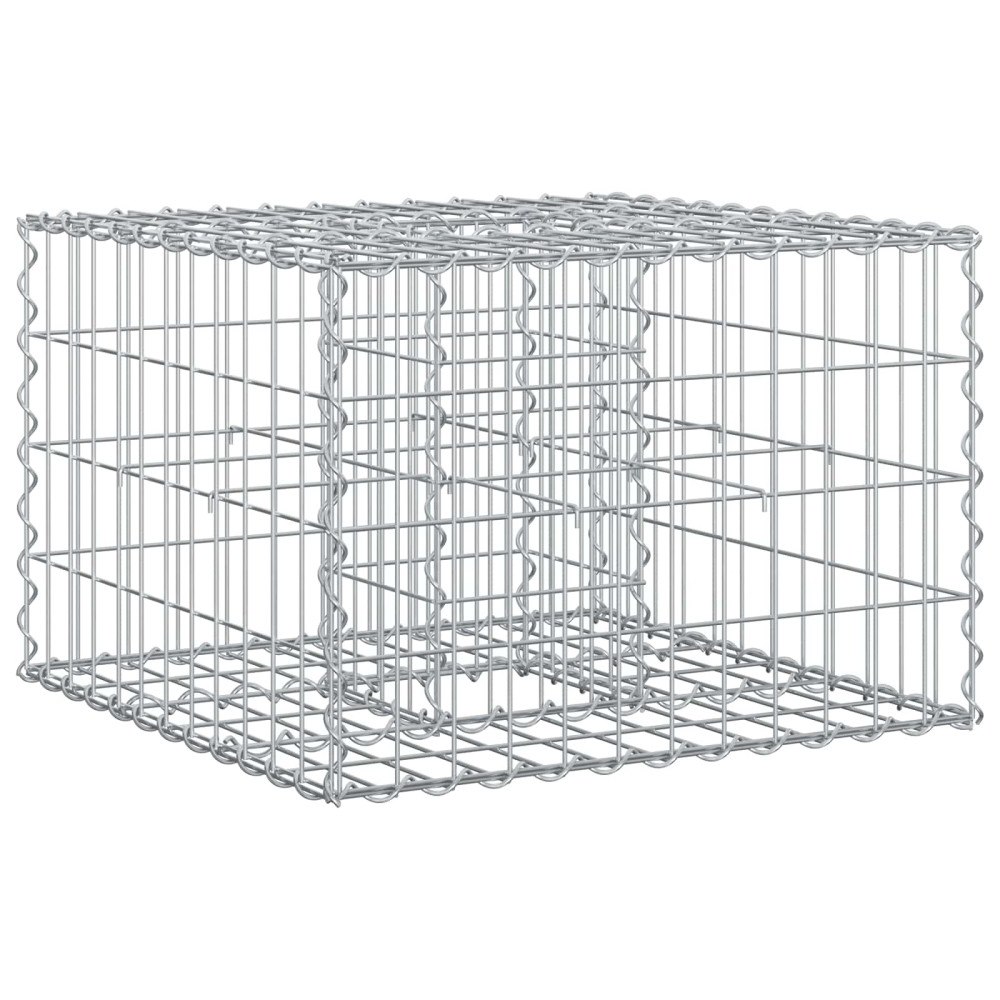 vidaXL Gabion upphöjd säng Silver 60 x 60 x 40 cm Galvaniserat Stål