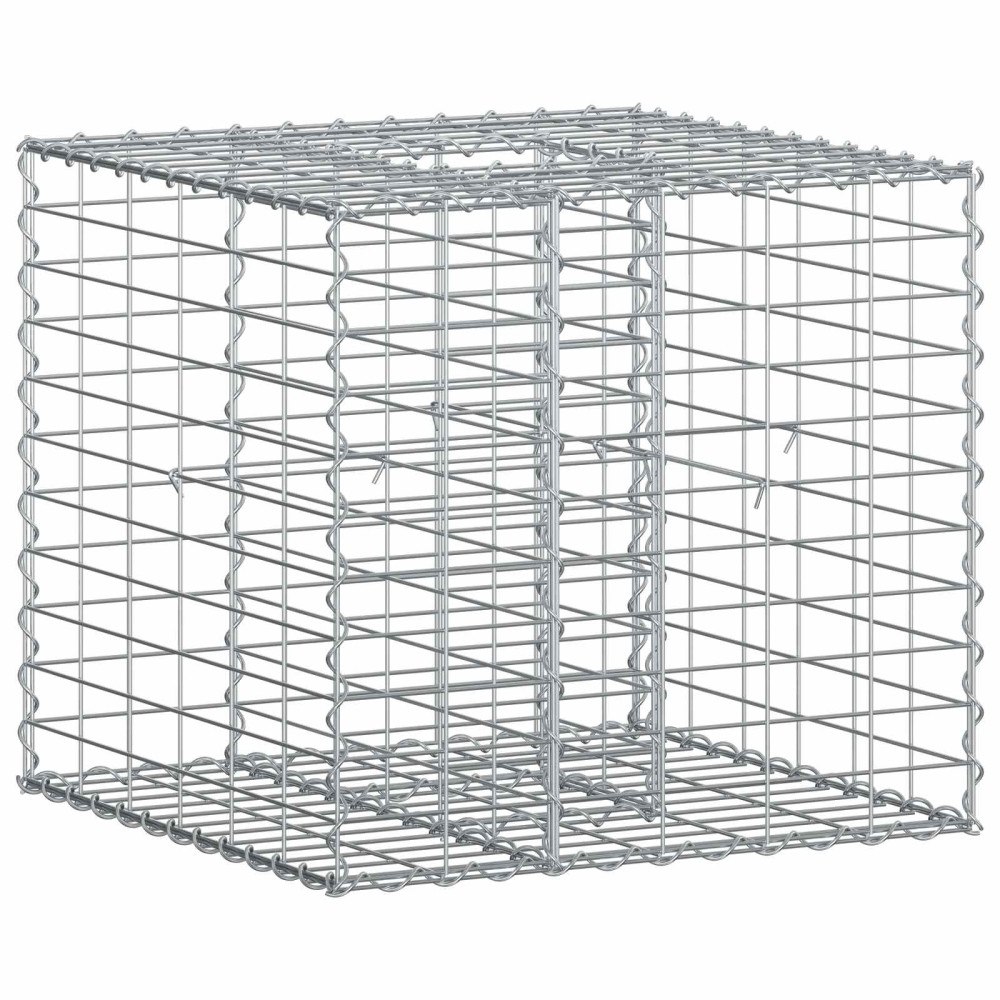 vidaXL Gabion upphöjd säng Silver 60 x 60 x 55 cm Galvaniserat Stål