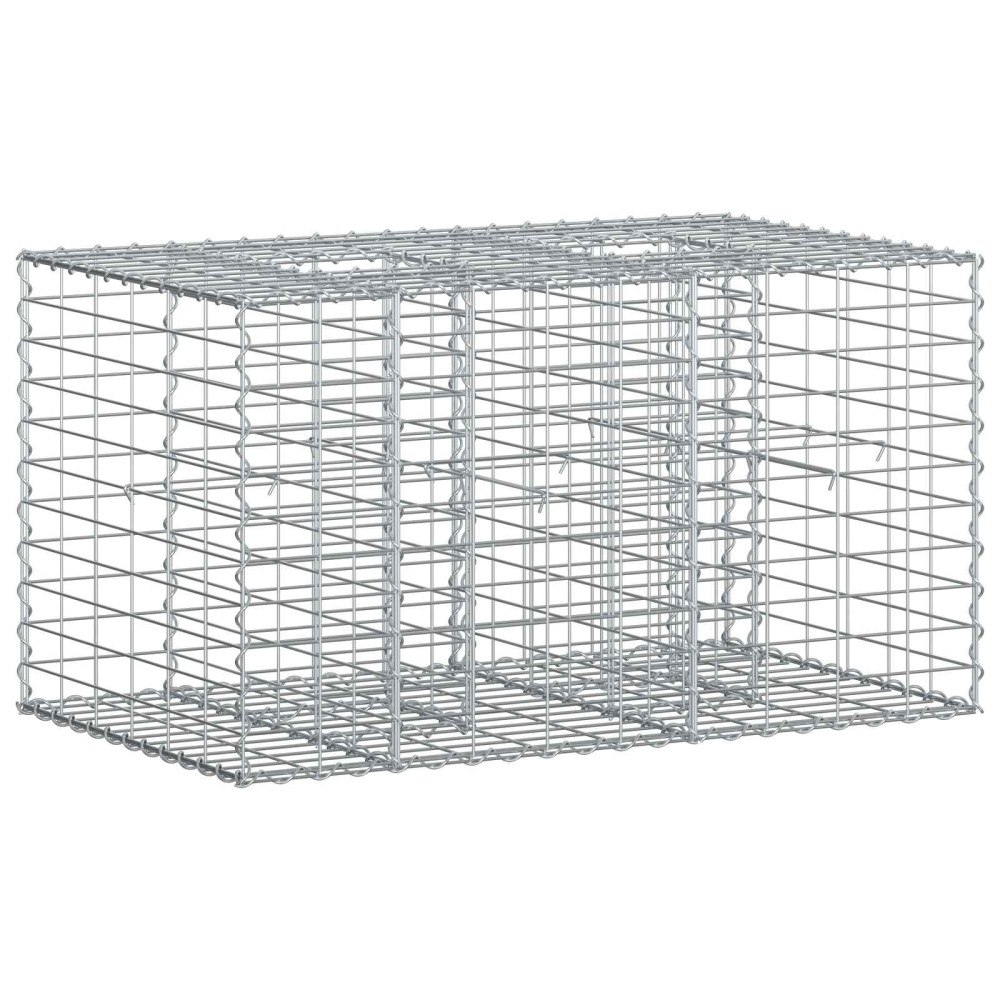 vidaXL Gabion upphöjd säng Silver 100 x 60 x 55 cm Galvaniserat Stål